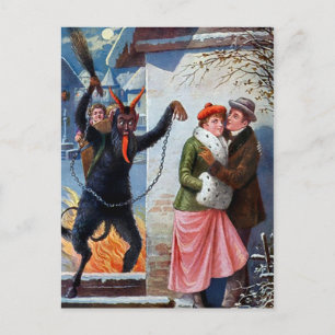 Carte Postale Attaque vintage de Krampus