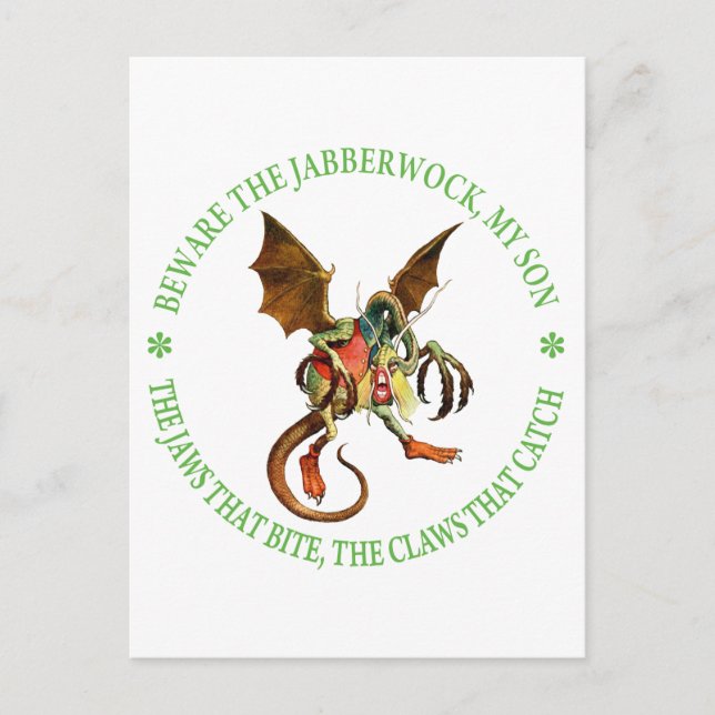 CARTE POSTALE ATTENTION AU JABBERWOCK, MON FILS (Devant)