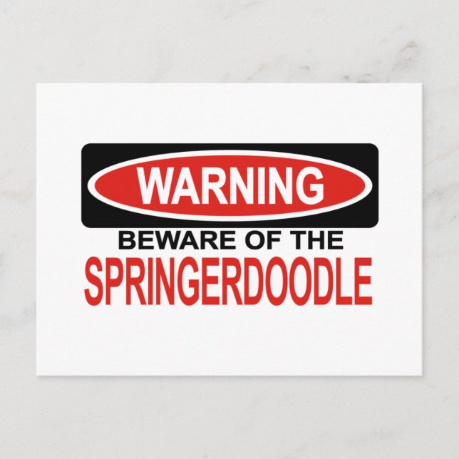 Carte Postale Attention Au Springerdoodle (Devant)