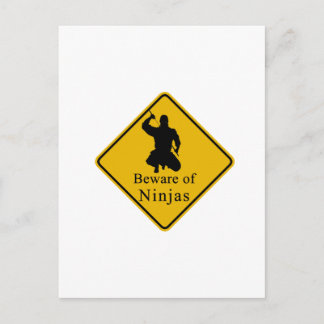 Carte Postale Attention aux Ninjas