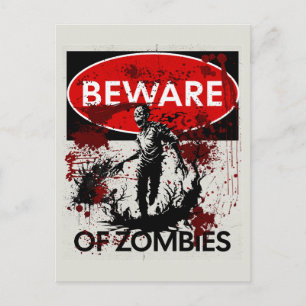 Carte Postale Attention aux zombies