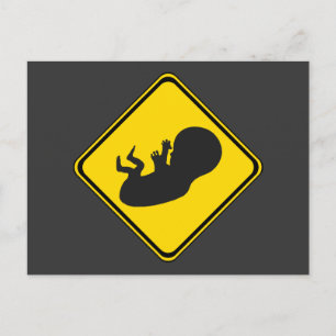 Carte Postale Attention : Baby Ahead !
