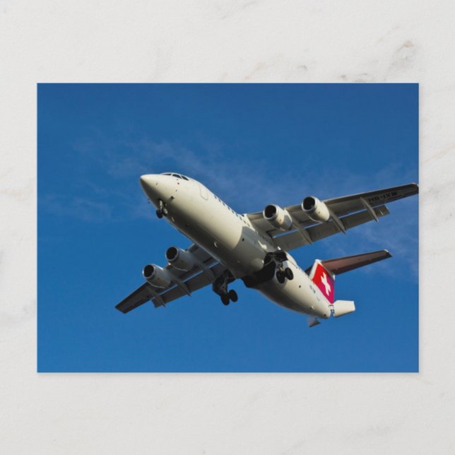 Carte Postale atterrissage d'avion à réaction (Devant)