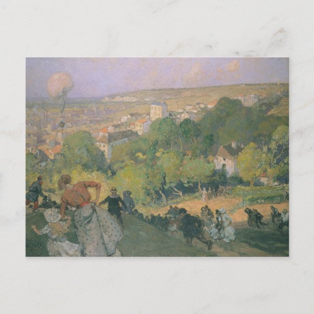 Carte Postale Atterrissage de ballons à Pré St-Gervais, c.1885 (Devant)