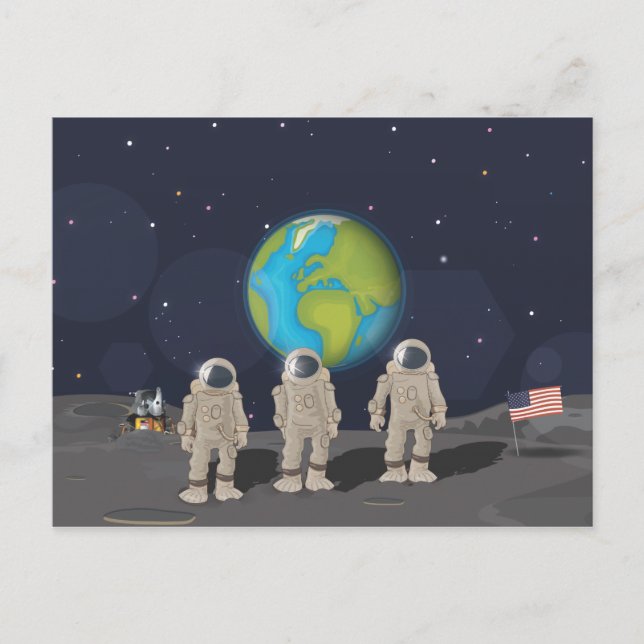 Carte Postale Atterrissages lunaires (Devant)