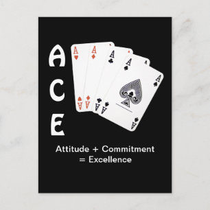 Carte Postale Attitude ACE + Engagement = Excellence