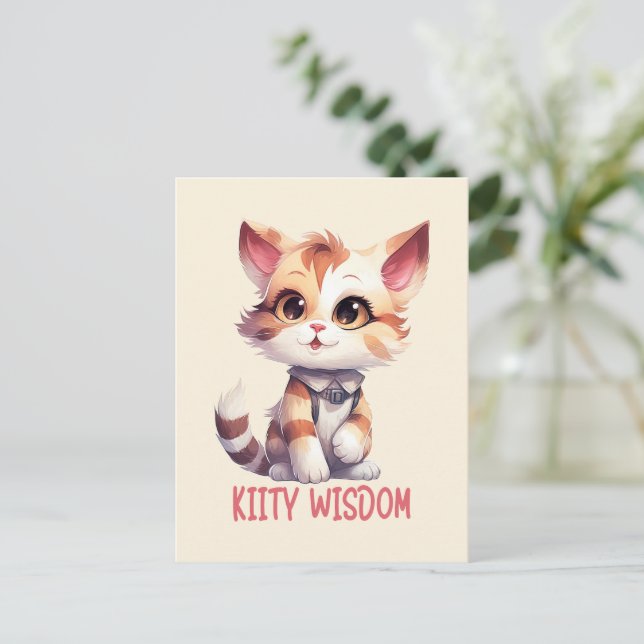 Carte Postale Attitude Cat Insouciante - Conception Feline Joueu (Debout devant)