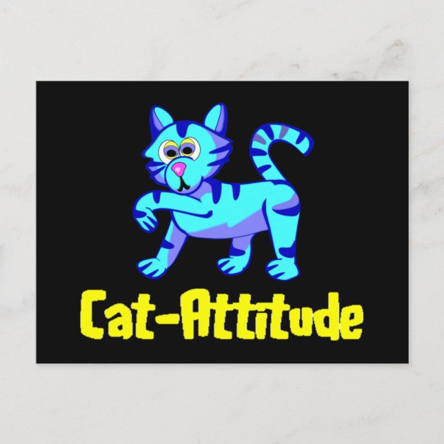 Carte Postale Attitude de chat (Devant)