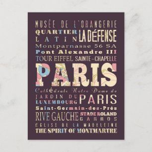 Carte Postale Attractions & Lieux célèbres de Paris.