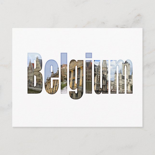 Carte Postale Attraits touristiques belges en lettres (Devant)