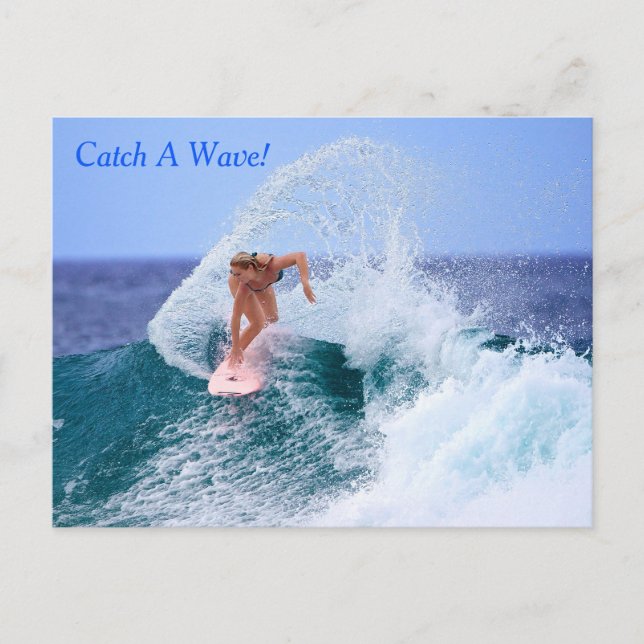 Carte Postale Attraper une vague (Devant)