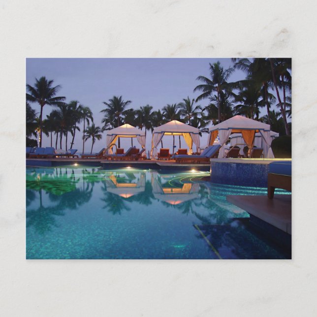 Carte Postale Au bord de la piscine à l'aube (Devant)