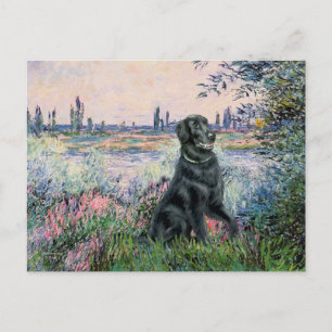 Carte Postale Au bord de la Seine - Retriever à poil plat