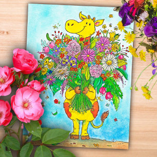Carte postale au bouquet de girafes 