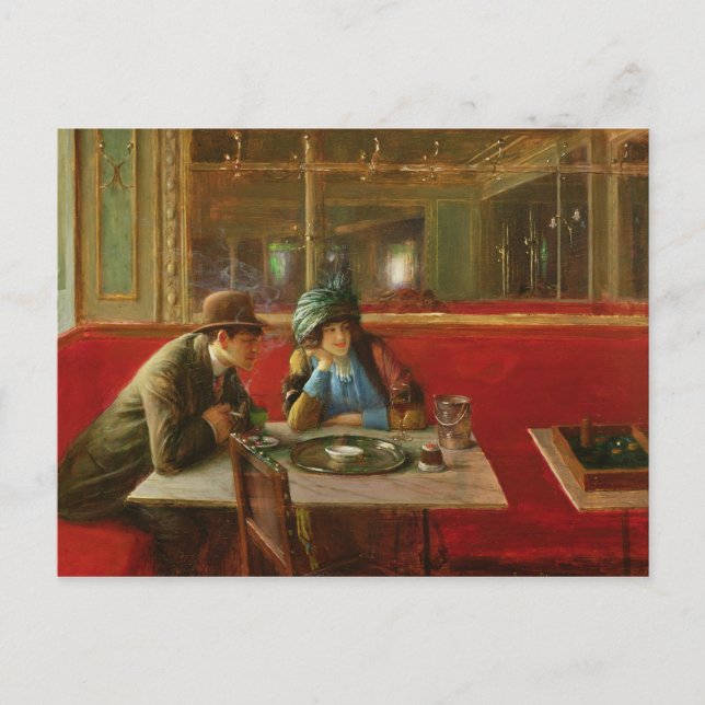 Carte Postale Au Café (Devant)