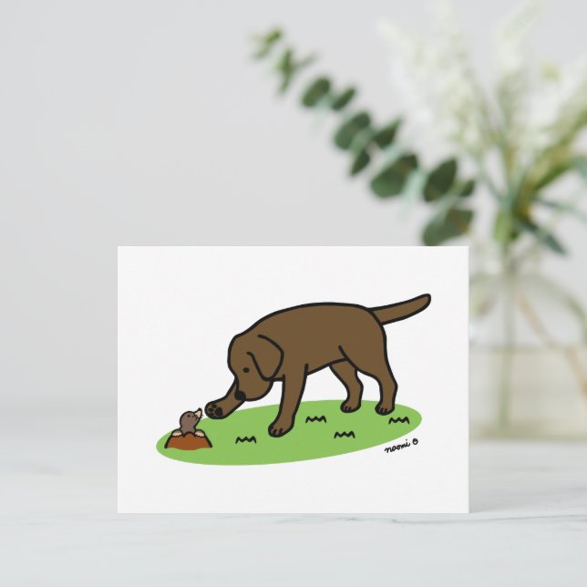 Carte postale au chocolat Labrador (Debout devant)
