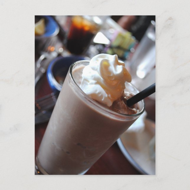 Carte postale au chocolat Milkshake (Devant)
