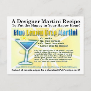Carte postale au Citron bleu et au Martini à la go