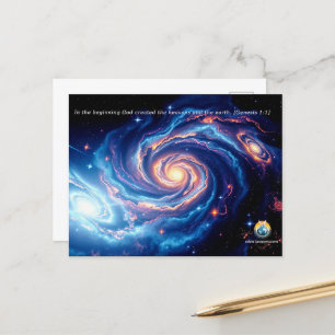 Carte Postale Au début, Dieu et Verse de création