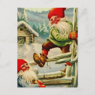 Carte Postale « Au-dessus de la clôture en bois » Gnomes par Jen