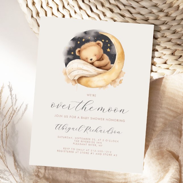 Carte Postale Au-dessus de la lune Baby shower de Boho neutre de (Créateur téléchargé)