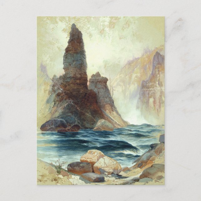 Carte Postale Au-dessus de Tower Falls, Moran, 1872 (Devant)