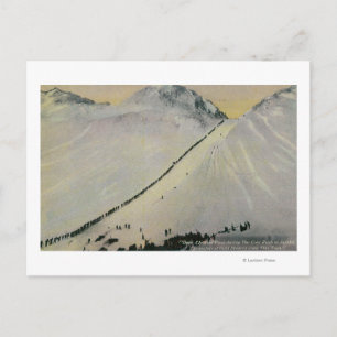 Carte Postale Au-dessus du col Chilkoot pendant la ruée vers l'o