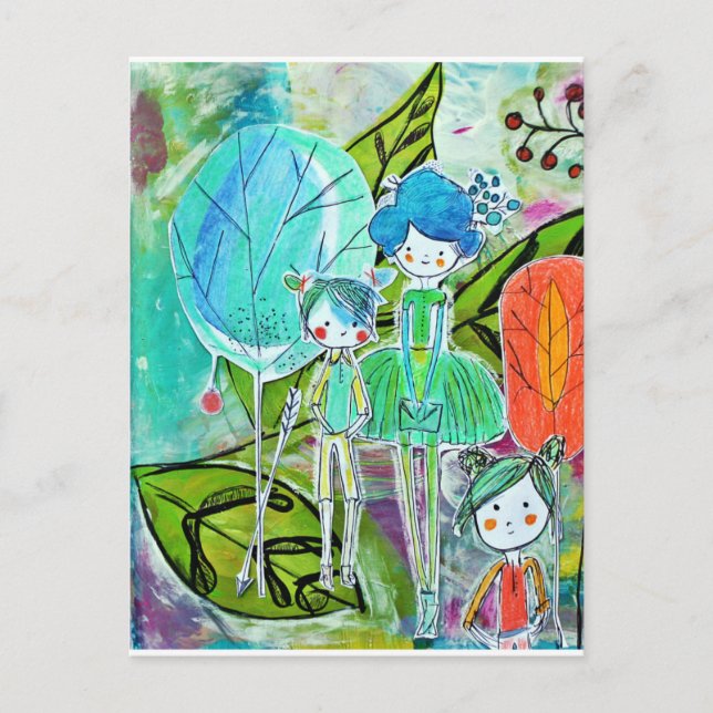Carte Postale Au jardin (Devant)