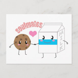 Carte postale au lait et au biscuit