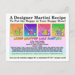 Carte postale au Martini au gâteau au citron au ci
