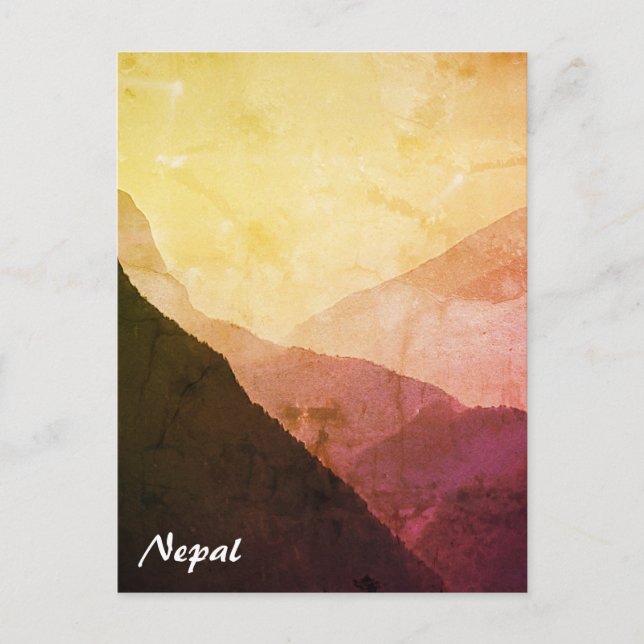 Carte Postale Au pied de l'Everest, Himalaya vintage, Népal (Devant)