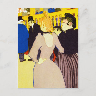 Carte Postale Au Rouge par Toulouse-Lautrec