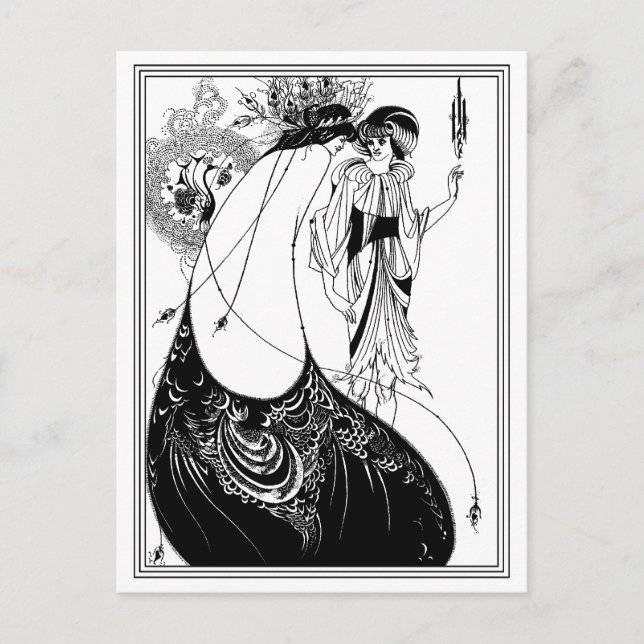 Carte postale : Aubrey Beardsley - La jupe Peacock (Devant)