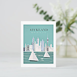 Carte Postale Auckland, affiche de voyage en Nouvelle-Zélande