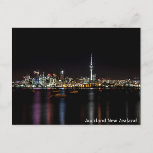 Carte Postale Auckland New Zealand Night Skyline
