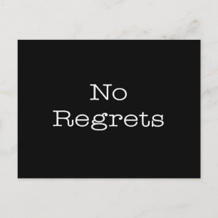 Carte Postale Aucun regret Citation Motivation inspirante