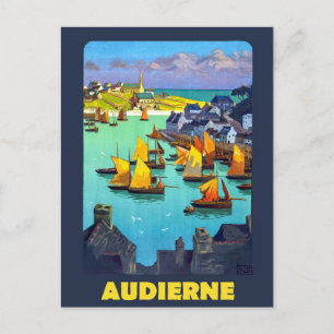 Carte Postale Audierne, Voiliers sur le Port, France