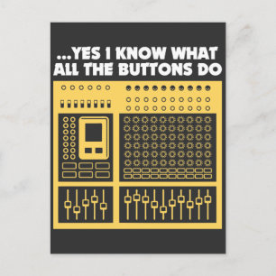 Carte Postale Audio Sound Engineer - Tourne-disque DJ de musique