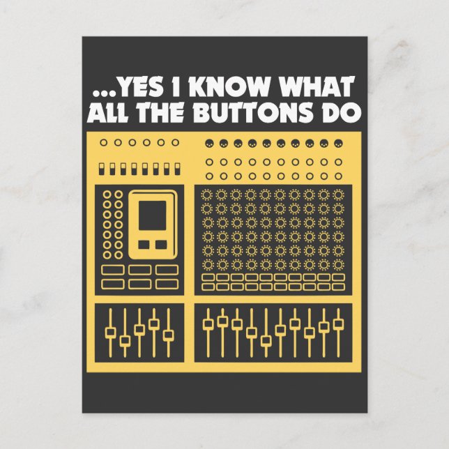 Carte Postale Audio Sound Engineer - Tourne-disque DJ de musique (Devant)