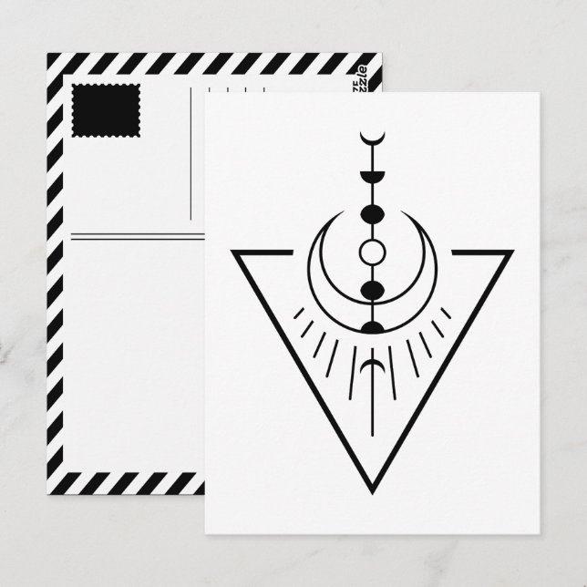 Carte Postale augmentation des phases de la lune de soleil (Devant / Derrière)