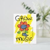 Carte Postale Augmentez Un Peu De Musique. Conception de fleurs  (Debout devant)