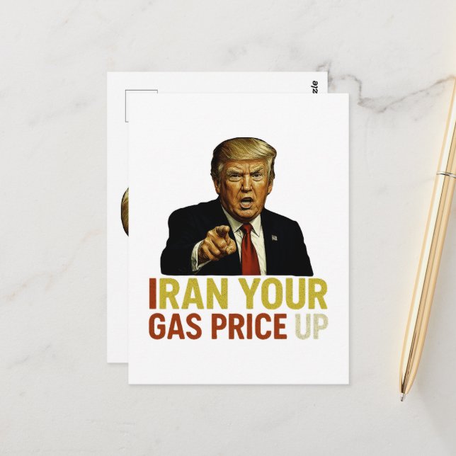 Carte Postale Augmentez Votre Prix du Gaz Iran (Devant/Arrière en situation)
