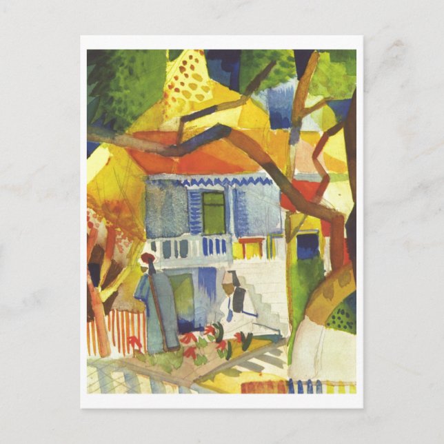 Carte Postale August Macke - cour intérieure de la maison de (Devant)