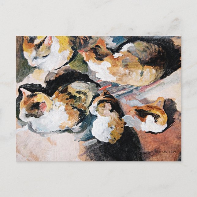 Carte Postale August Macke, Katzenstudien, (Devant)