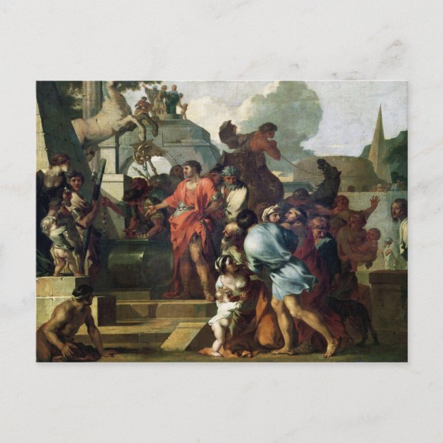 Carte Postale Auguste devant la tombe d'Alexandre III (Devant)