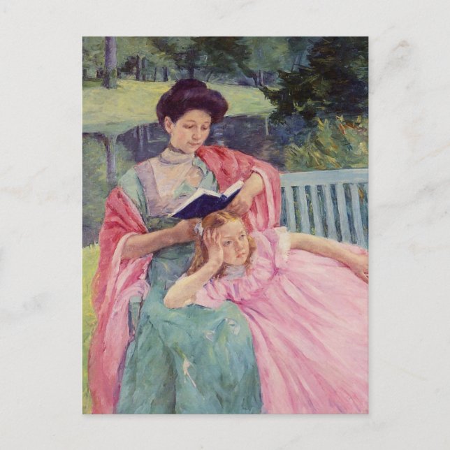 Carte Postale Auguste lisant à sa fille par Mary Cassatt  (Devant)