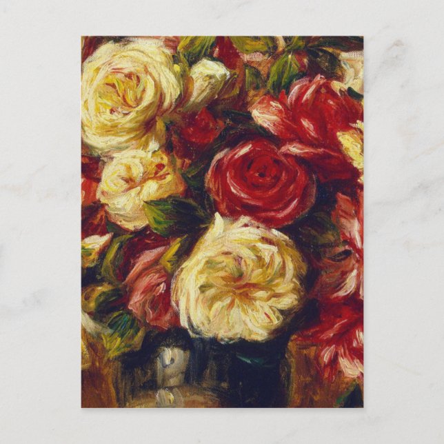 Carte Postale Auguste Renoir - Bouquet De Rose. (Devant)