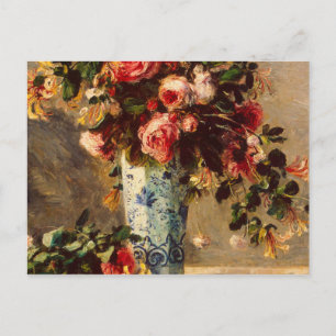 Carte Postale Auguste Renoir - Roses Et Jasmin Dans Un Vase Delf