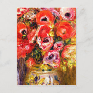 Carte Postale Auguste Renoir - Vase de tulipes et d'anémones