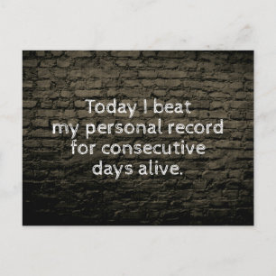 Carte Postale Aujourd'hui, je bat mon record personnel